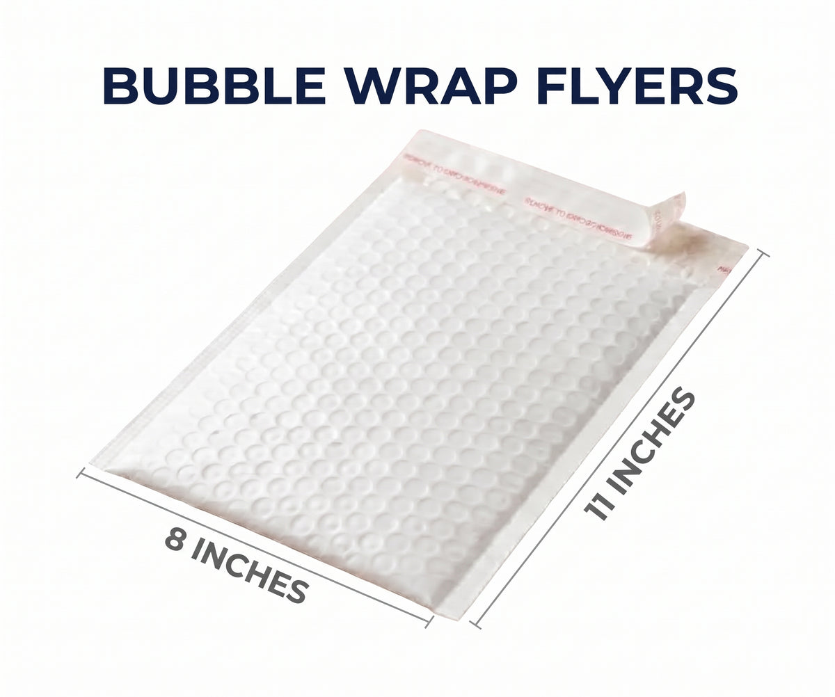 Bubble Wrap Flyers 8x11 Inches (Pack of 100)
