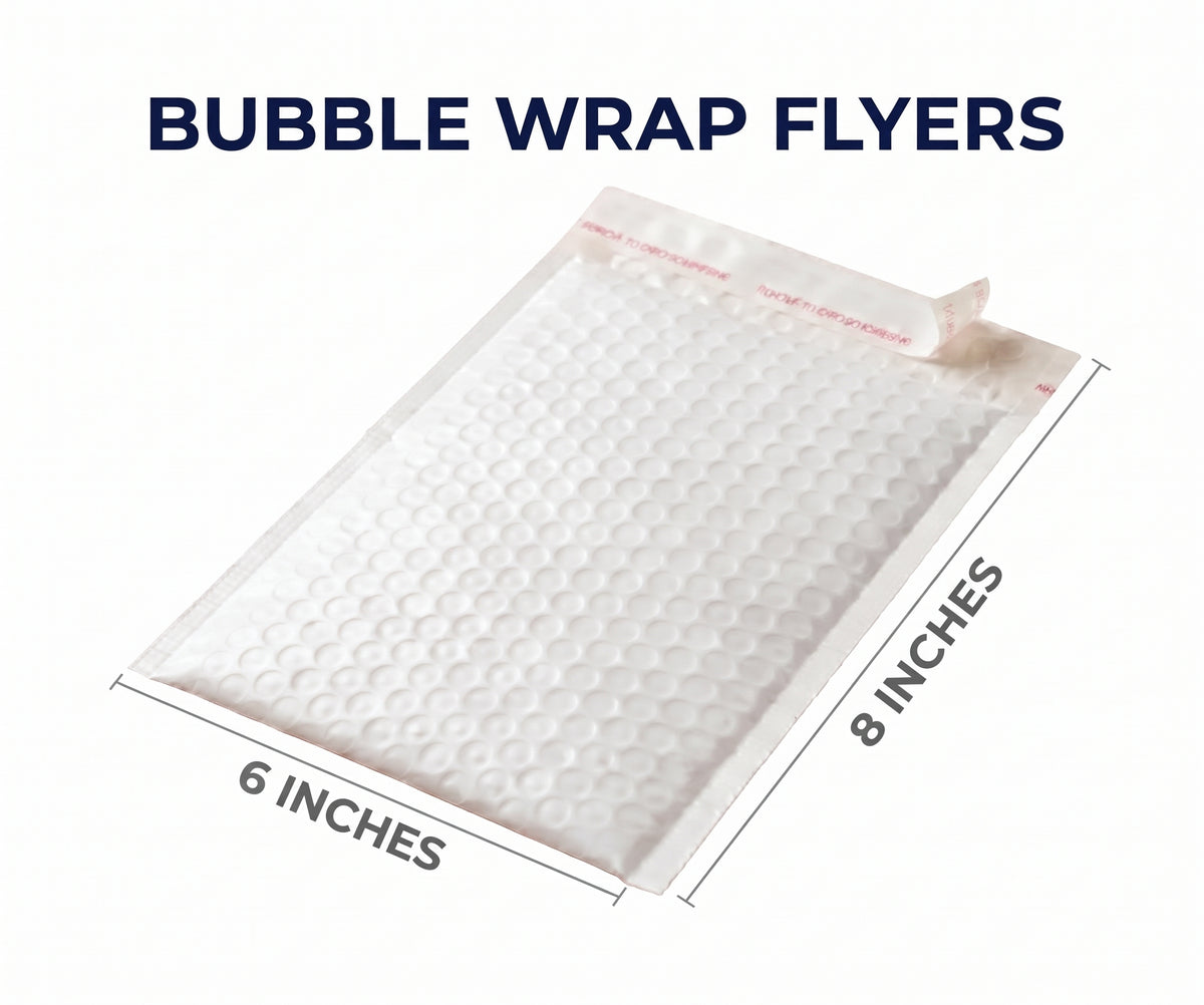 Bubble Wrap Flyers 6x8 Inches (Pack of 100)